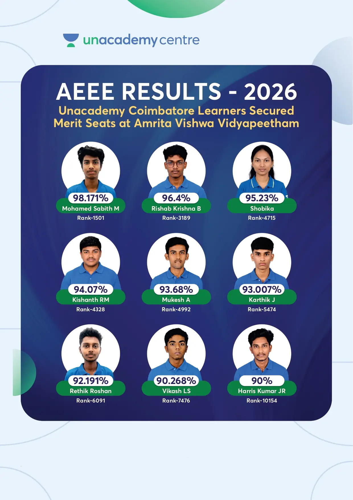 JEE topper Arjun Prasath